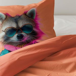 Sale: -40% | Kinderdekbedovertrek Katoen - 140x200 Cm Meerkleurig - Dieren - Fresh And Co Kids - Dekbed-Discounter.nl