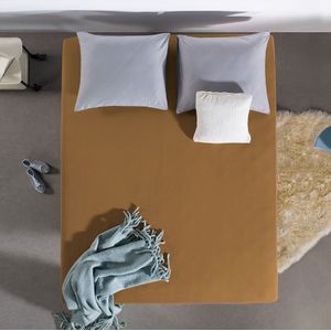 Dubbel Jersey Hoeslaken - Taupe - 160x200 cm - Taupe - Dekbed Discounter - Dekbed-Discounter.nl