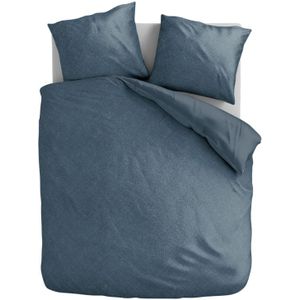 Dekbedovertrek Stonewash - Blauw - Tweepersoons (200x200 Cm) - Blauw Microvezel - - Fresh And Co - Dekbed-Discounter.nl