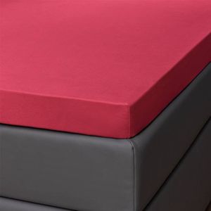 Egyptisch Jersey Topper Hoeslaken - 70/80 x 200/210/220 cm - 70x200 cm - Rood - Presence - Dekbed-Discounter.nl