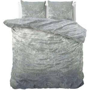 Dekbedovertrek Katoen-Satijn - Despina Blue - Lits-Jumeaux (240x220 Cm) - Wit & Blauw & Meerkleurig Katoen-satijn - - Manilla - Dekbed-Discounter.nl