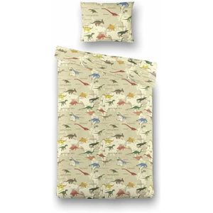 Kinderdekbedovertrek Dino Adventure - 140x200220 Cm Meerkleurig - Dieren - Fresh And Co Kids - Dekbed-Discounter.nl