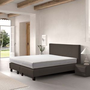 Boxspringset - Cloud Chill - Grijs - Stof - 25 Bonell-vering
