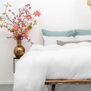 Dekbedovertrek Percale - Tweepersoons (200x200 cm) - Wit/ Blauw/ Groen/ Roze/ Off-white Percale katoen - Dessin: - Dreamhouse - Dekbed-Discounter.nl