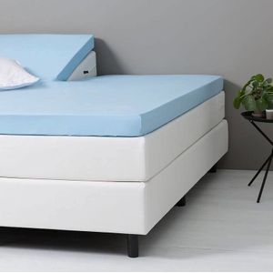 Splittopper Hoeslaken - Katoen - Blauw - 160x220 cm - Blauw - Dekbed Discounter - Dekbed-Discounter.nl