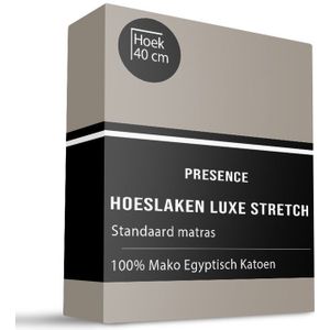 Hoeslaken - Mako Jersey Katoen - 80x200cm - Taupe - Presence - Dekbed-Discounter.nl