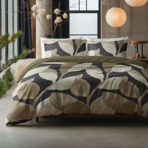 Sleeptime - Dekbedovertrek Graphic Garden - Antraciet - 100% Katoen - 140x200x220 + 1 Kussensloop 60x70