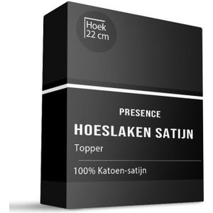 Topper Hoeslaken - Satijn - Zwart - Dekbed Discounter