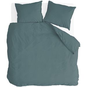 Dekbedovertrek Katoen - Sleep Softly - Groen - Tweepersoons (200x200 Cm) - Groen Katoen - Effen - Byrklund - Dekbed-Discounter.nl
