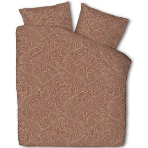 Dekbedovertrek Katoen - Leaf - Tweepersoons (200x200 Cm) - Bruin & Taupe Katoen - Kunst - Presence - Dekbed-Discounter.nl