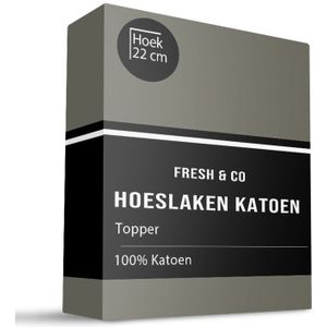 Topper Hoeslaken - Katoen - Truffel - Verkoelend - 180x200 cm - Groen - Fresh and Co - Dekbed-Discounter.nl