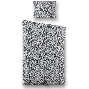 Dekbedovertrek Grey Serenity Dekbedovertrek - Eenpersoons (140x200 cm) - Grijs Katoen - Dessin: Dieren, Stippen - Fresh & Co