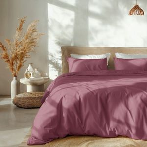 Dreamhouse - Dekbedovertrek Percale Katoen - Blauw/ Groen/ Taupe/ Roze/ Antraciet