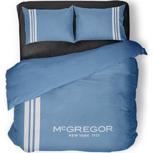 Dekbedovertrek McGregor - Eenpersoons (140x200 cm) - Blauw Katoen - Dessin: Strepen, Tekst - McGregor - Dekbed-Discounter.nl