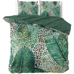 Dekbedovertrek Katoen-Satijn - Lydia - Tweepersoons (200x200 Cm) - Meerkleurig & Groen Katoen-satijn - Natuur - Manilla - Dekbed-Discounter.nl