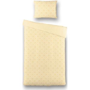 Fresh And Co - Dekbedovertrek Ibiza Saar - Geel - Eenpersoons (140x200 Cm) - Microvezel