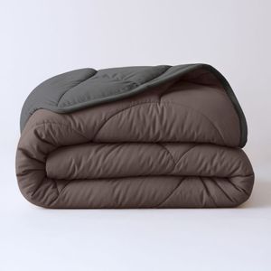 1+1 Gratis Wasbaar Lazy Dekbed Zonder Overtrek - Zonder Overtrek - Double Face - Bruin Antraciet - Dekbed-Discounter.nl