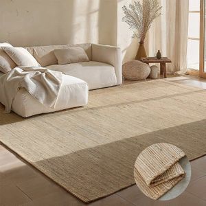 Jute Wol Katoen Vloerkleed - Beige maat: 90x60cm - materiaal: Jute - Dekbed-Discounter.nl