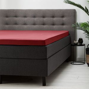 Topper Hoeslaken Katoen - Rood - 160x200 cm - Rood - Fresh & Co