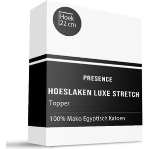 Topper Hoeslaken - Mako Jersey Katoen - 100x200cm - Wit - Presence - Dekbed-Discounter.nl