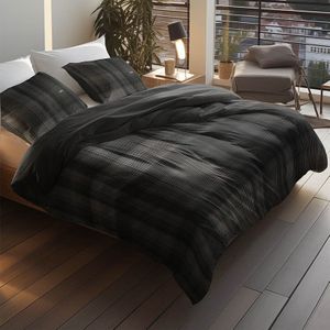 Dekbedovertrek - Subtle Haze - Lits-Jumeaux (240x220 Cm) - Antraciet & Meerkleurig - Katoen-satijn