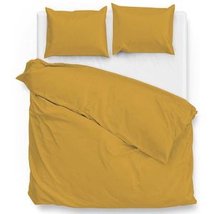 ZoHome Satinado Dekbedovertrek - Litsjumeaux XL - 260x200/220 cm - Ochre Gold