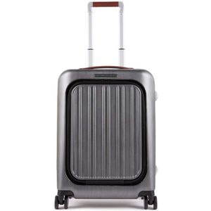 Piquadro Relyght Plus Kabinen-Hartschalencomputertrolley 15,6&quot; Schwarz/Leder