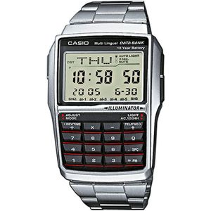 Casi - Horlog - Databan - Zilve - (Digitaal Horlog - 37.40 Mm)