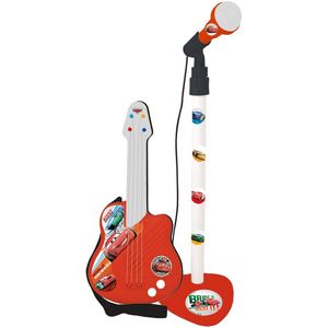 Muziekset Cars Microfoon Kindergitaar Rood