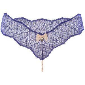 Bracli - Sydney Perlenstring Blau - Luxus-Dessous mit Perlenkette Größe S