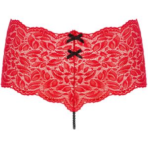 Bracli - Flame Paris Panty Rot - Luxus Perlenstring Dessous Größe S