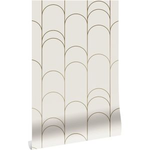 Golden lines behang 100x280cm goud / off - white MW-067