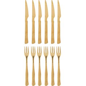Ollin bestek set goud set van 12 stuks - 82061773