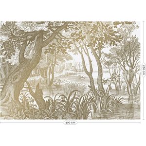 Engraved landscapes goud behang MW-042 - 400x280cm