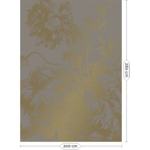 Engraved flowers goud behang MW-016 - 200x280cm