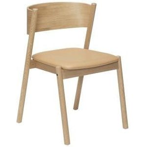 Oblique stoel met leren zitting - 331603
