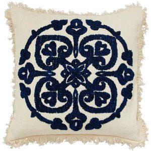 Sierkussen Ursa off white/blauw 48 x 48