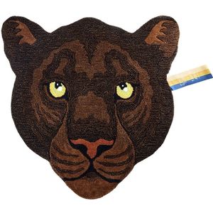 Nio black panther head vloerkleed L - 1.45.10.146.900.5