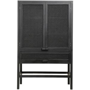 Merge  teak kast met webbing - zwart
