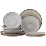 Bloomingville - Sandrine - Serviesset - Natuur - Set van 4 - Aardewerk - Diameter 28,5 cm