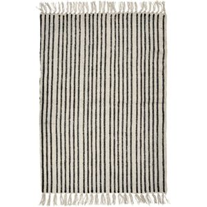 Nordal - Stripes - Vloerkleed - Gebroken Wit/Zwart - 110 cm x 170 cm