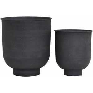 Vig bloempot set grijs