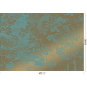 Engraved landscapes goud behang MW-036 - 400x280cm