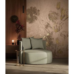 Fresco Flowers behang FU-056 - 389,6x280cm goud/nude