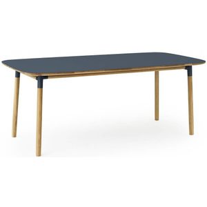 Form tafel eiken blauw