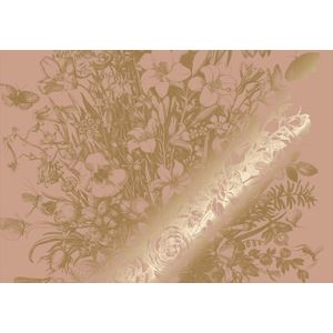 Goud Engraved bloemen behang MW-139 - 400x280cm