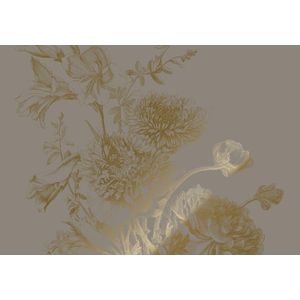 Goud Engraved bloemen behang grijs MW-149 200x280cm