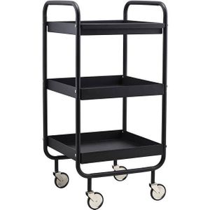 Roll trolley zwart metaal