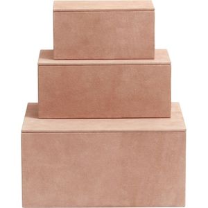 Box opbergdozen set van 3 stuks - roze