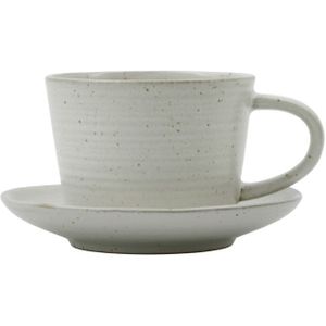 Pion kop en schotel grijs/wit set van 4 stuks - 206260237